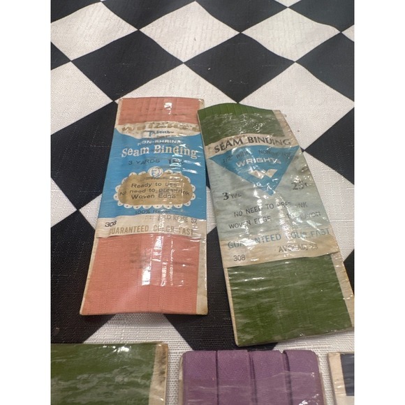 Vintage Seam Binding Bias Tape Wrights Boilex Star NOS Sewing Craft Supplies - Picture 3 of 4